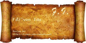 Füves Ida névjegykártya